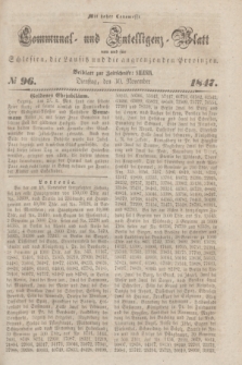 Communal und Intelligenz-Blatt von und fűr Schlesien, die Lausitz und die angrenzenden Provinzen. 1847, № 96 (30 November) + dod.