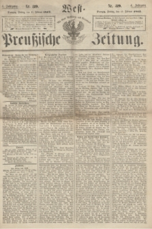 West-Preußische Zeitung. Jg.4, Nr. 39 (15 Februar 1867)
