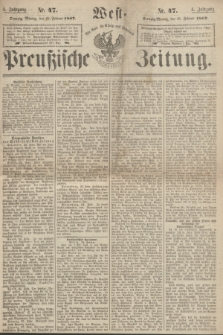 West-Preußische Zeitung. Jg.4, Nr. 47 (25 Februar 1867)