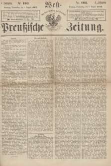 West-Preußische Zeitung. Jg.4, Nr. 183 (8 August 1867)