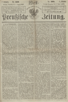 West-Preußische Zeitung. Jg.4, Nr. 189 (15 August 1867)
