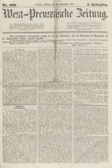 West-Preussische Zeitung. Jg.4, Nr. 197 (20 September 1867)