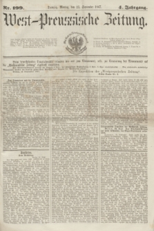 West-Preussische Zeitung. Jg.4, Nr. 199 (23 September 1867) + dod.