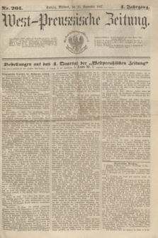 West-Preussische Zeitung. Jg.4, Nr. 201 (25 September 1867) + dod.