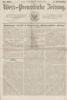 West-Preussische Zeitung. Jg.4, Nr. 204 (28 September 1867) + dod.