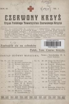 Czerwony Krzyż : organ Polskiego Towarzystwa Czerwonego Krzyża. 1921, nr 1