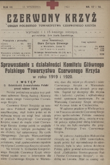 Czerwony Krzyż : organ Polskiego Towarzystwa Czerwonego Krzyża. 1921, nr 17-18