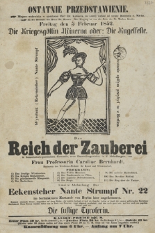 Reich der Zauberei in humoristisch-poetischem Gewande, neue Darstellungsweise, in 2 Abtheilungen, von Frau Professorin Caroline Bernhardt