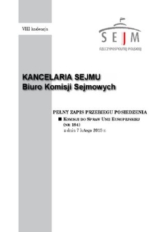 Pełny Zapis Przebiegu Posiedzenia Komisji do Spraw Unii Europejskiej (nr 184) z dnia 7 lutego 2018 r.