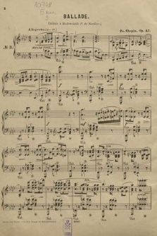 Ballade No. 3 : Op. 47