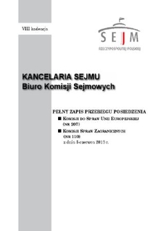 Pełny Zapis Przebiegu Posiedzenia Komisji do Spraw Unii Europejskiej (nr 207) z dnia 5 czerwca 2018 r.