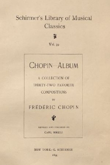 Chopin-Album : a collection of thirty-two favorite compositions