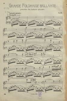 Grande polonaise brillante précédée d'un Andante spianato : Op. 22