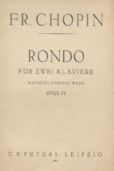 Rondo : für zwei Klaviere : nachgelassenes Werk : Opus 73