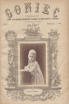 Goniec Teatralny : pismo illustrowane poświęcone teatrowi, sztukom pięknym i sportowi. R.1, № 23 (7 czerwca 1877)