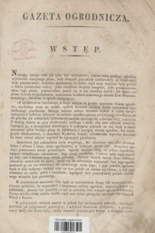 Gazeta Ogrodnicza. 1830, Ner. 1 (5 marca)