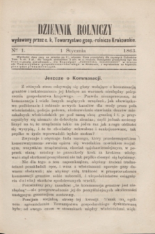 Dziennik Rolniczy : wydawany przez c. k. Towarzystwo gosp.-rolnicze Krakowskie. 1863, Ner 2 (1 stycznia)