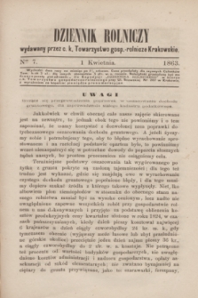 Dziennik Rolniczy : wydawany przez c. k. Towarzystwo gosp.-rolnicze Krakowskie. 1863, Ner 7 (1 kwietnia)