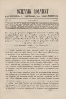 Dziennik Rolniczy : wydawany przez c. k. Towarzystwo gosp.-rolnicze Krakowskie. 1863, Ner 9 (1 listopada)