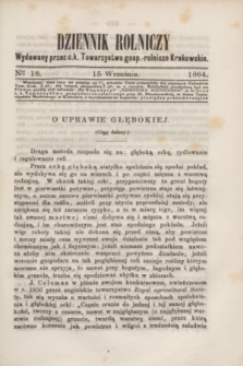 Dziennik Rolniczy : wydawany przez c. k. Towarzystwo gosp.-rolnicze Krakowskie. 1864, Ner 18 (15 września)