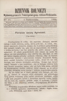 Dziennik Rolniczy : wydawany przez c. k. Towarzystwo gosp.-rolnicze Krakowskie. 1864, Ner 19 (1 października)