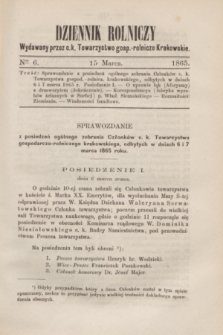 Dziennik Rolniczy : wydawany przez c. k. Towarzystwo gosp.-rolnicze Krakowskie. 1865, Ner 6 (15 marca)
