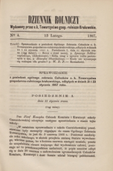 Dziennik Rolniczy : wydawany przez c. k. Towarzystwo gosp.-rolnicze Krakowskie. 1867, Ner 4 (15 lutego)