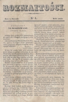Rozmaitości : pismo dodatkowe do Gazety Lwowskiej. 1843, nr 1