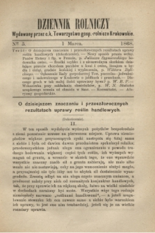 Dziennik Rolniczy : wydawany przez c. k. Towarzystwo gosp.-rolnicze Krakowskie. 1868, Ner 5 (1 marca)