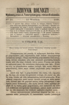 Dziennik Rolniczy : wydawany przez c. k. Towarzystwo gosp.-rolnicze Krakowskie. 1868, Ner 18 (15 września)