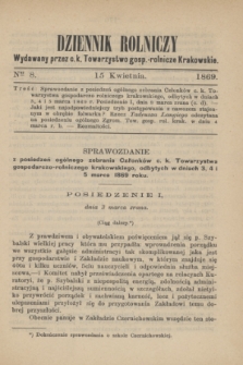 Dziennik Rolniczy : wydawany przez c. k. Towarzystwo gosp.-rolnicze Krakowskie. 1869, Ner 8 (15 kwietnia)