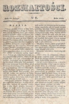 Rozmaitości : pismo dodatkowe do Gazety Lwowskiej. 1843, nr 7