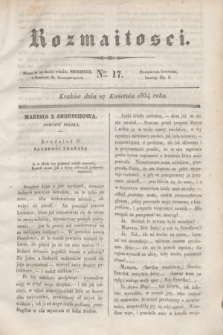 Rozmaitości. 1834, Ner 17 (27 kwietnia)