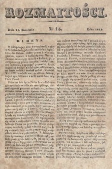 Rozmaitości : pismo dodatkowe do Gazety Lwowskiej. 1843, nr 15