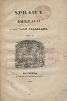 Sprawy Emigracji poszytami ogłaszane. Cz.2 (1838)