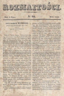 Rozmaitości : pismo dodatkowe do Gazety Lwowskiej. 1843, nr 26