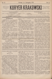 Kuryer Krakowski. R.1, nr 17 (4 listopada 1876)