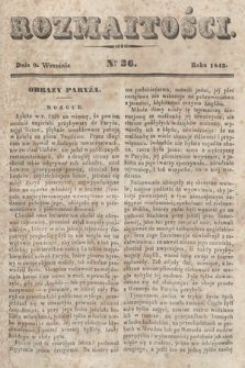 Rozmaitości : pismo dodatkowe do Gazety Lwowskiej. 1843, nr 36