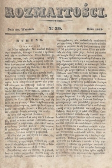 Rozmaitości : pismo dodatkowe do Gazety Lwowskiej. 1843, nr 39