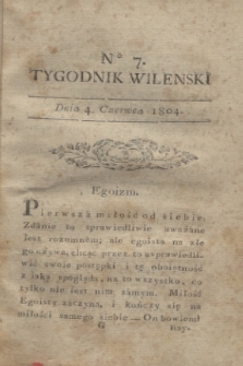 Tygodnik Wileński. 1804, № 7 (4 czerwca)