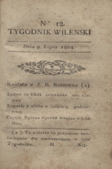 Tygodnik Wileński. 1804, № 12 (9 lipca)