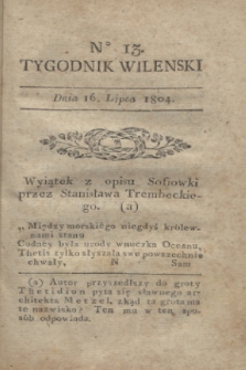 Tygodnik Wileński. 1804, № 13 (16 lipca)