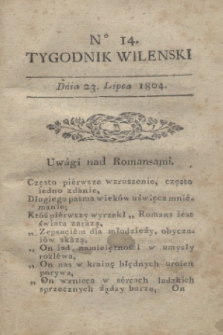 Tygodnik Wileński. 1804, № 14 (23 lipca)