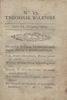 Tygodnik Wileński. 1804, № 17 (13 sierpnia)