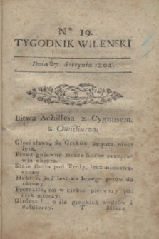Tygodnik Wileński. 1804, № 19 (27 sierpnia)