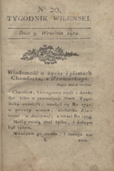 Tygodnik Wileński. 1804, № 20 (3 września)