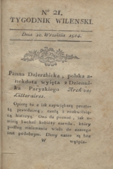 Tygodnik Wileński. 1804, № 21 (10 września)