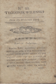 Tygodnik Wileński. 1804, № 22 (17 września)