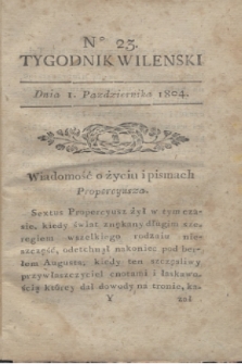 Tygodnik Wileński. 1804, № 23 (1 października)