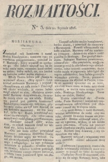 Rozmaitości : oddział literacki Gazety Lwowskiej. 1826, nr 3